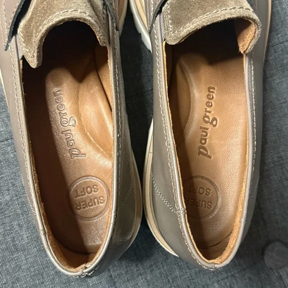 Paul Green Urban Lug Sole Loafer - Fango Earth Combo Taupe Brown Leather - Picture 8 of 9